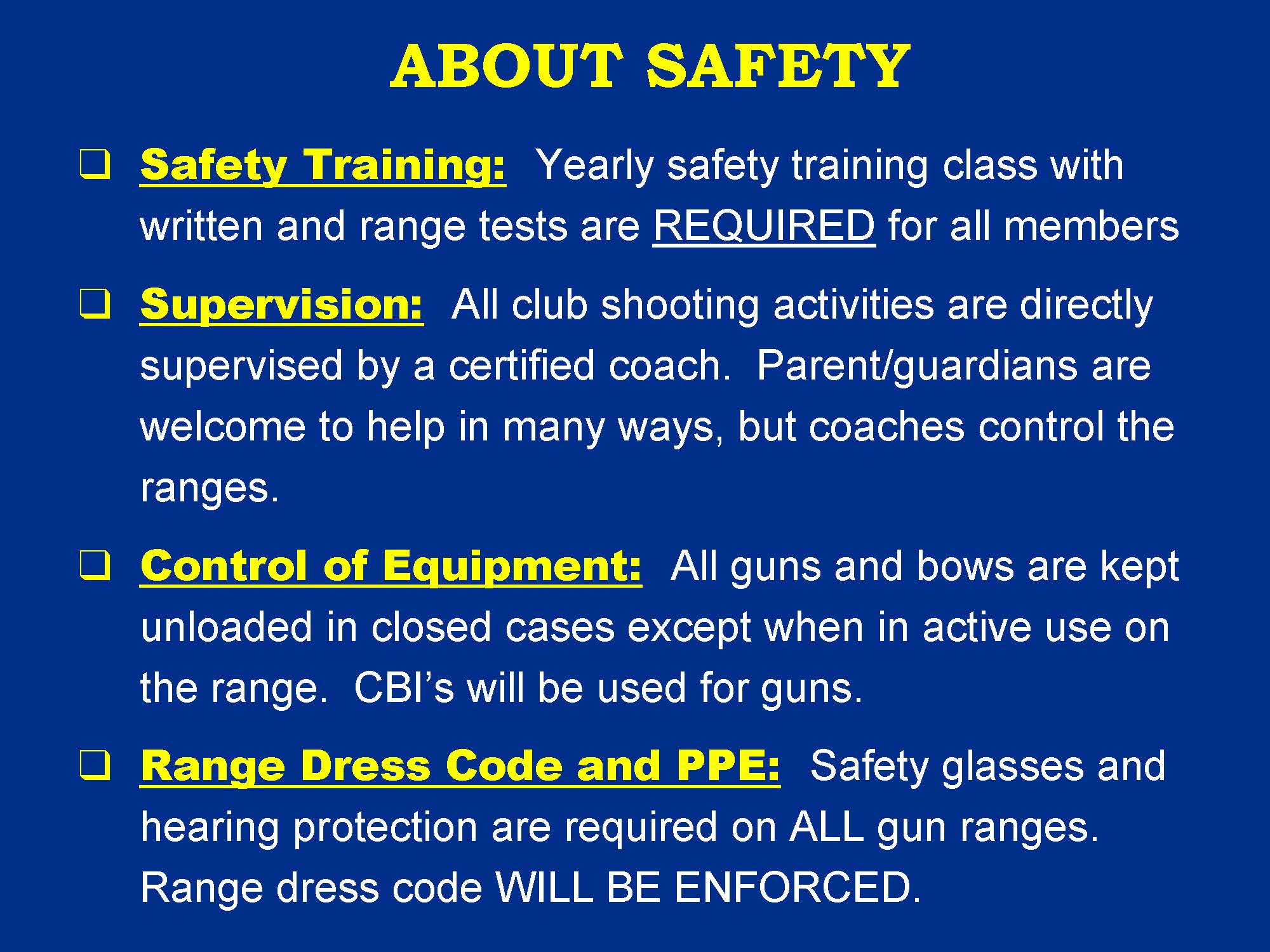 Sharp Shooter Safety Info