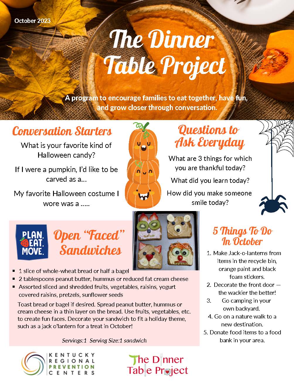 October 2023 The Dinner Table Project Newsletter