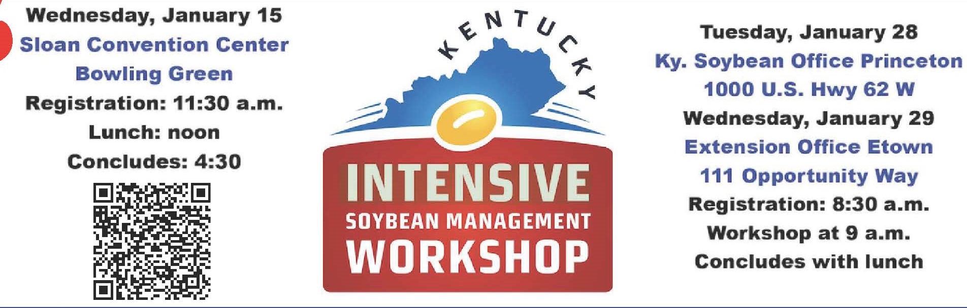 Intensive Soybean management workshop tuesday January 28 