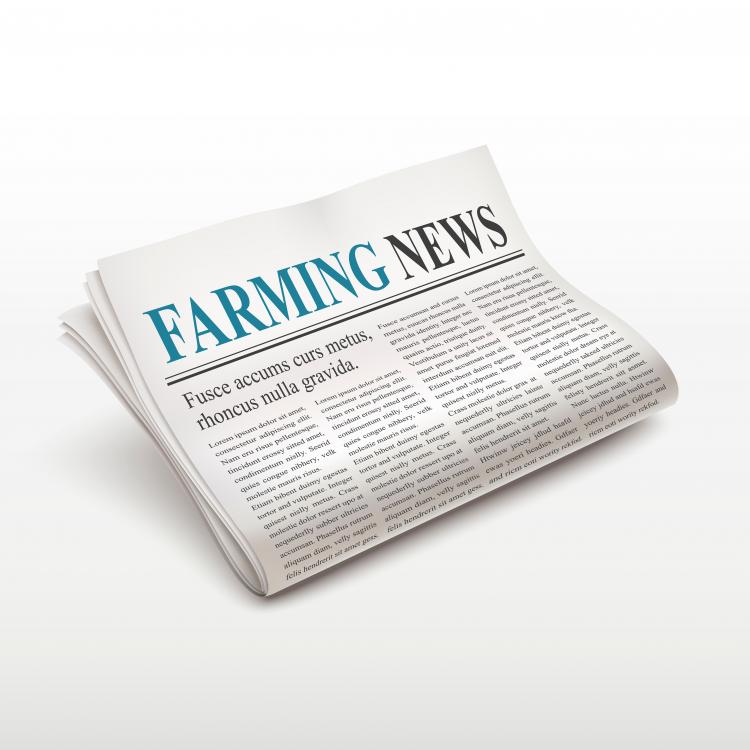  farming news words on newspaper